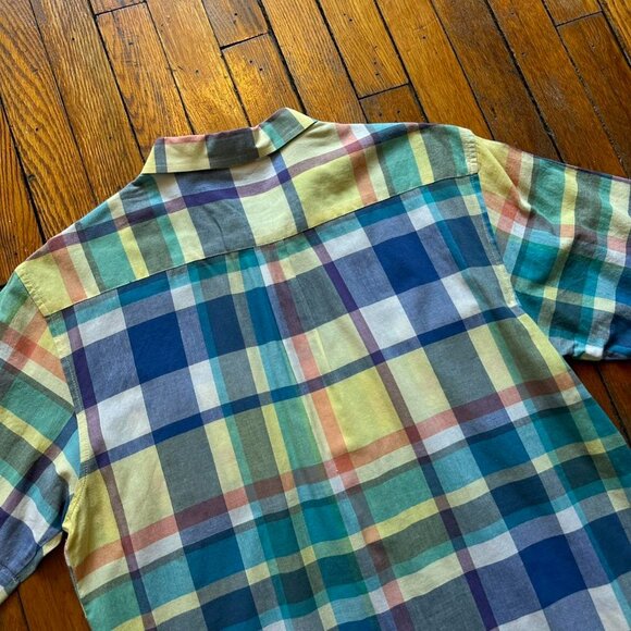 Stussy Summer Plaid Camp Button Up Shirt Men Large Multicolor Skater Preppy - Picture 7 of 8